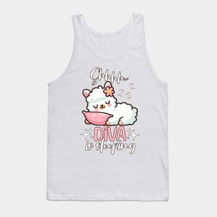 Cute Baby Llama Sleeping Tank Top